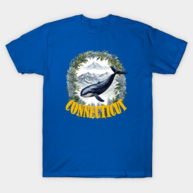 Connecticut Whale With Mountain Laurel T-Shirt by taiche
